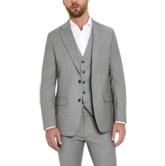 Tommy Hilfiger TH Flex Modern Fit Suit Separate In Blk/Gray/Wht Size 42L - Picture 1 of 15